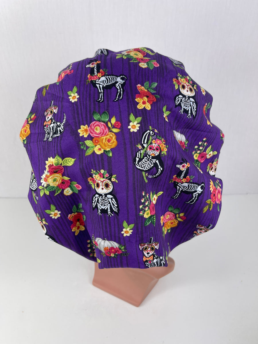 Sugar Skull Favorite Animal Bouffant Hat