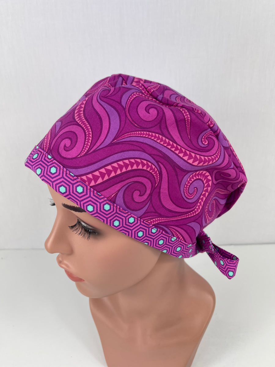 Fuchsia Swirls Pixie Cap