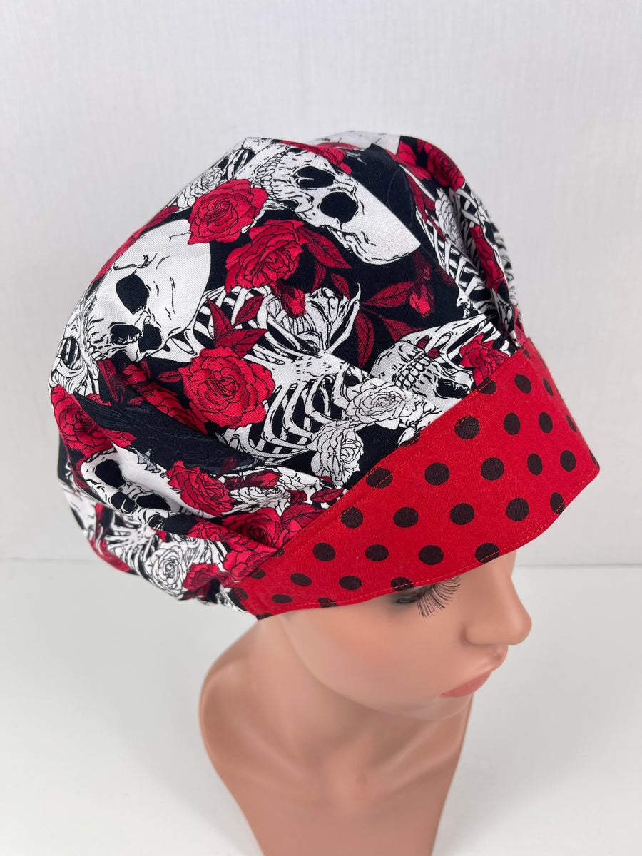 Skulls & Roses Bouffant Hat