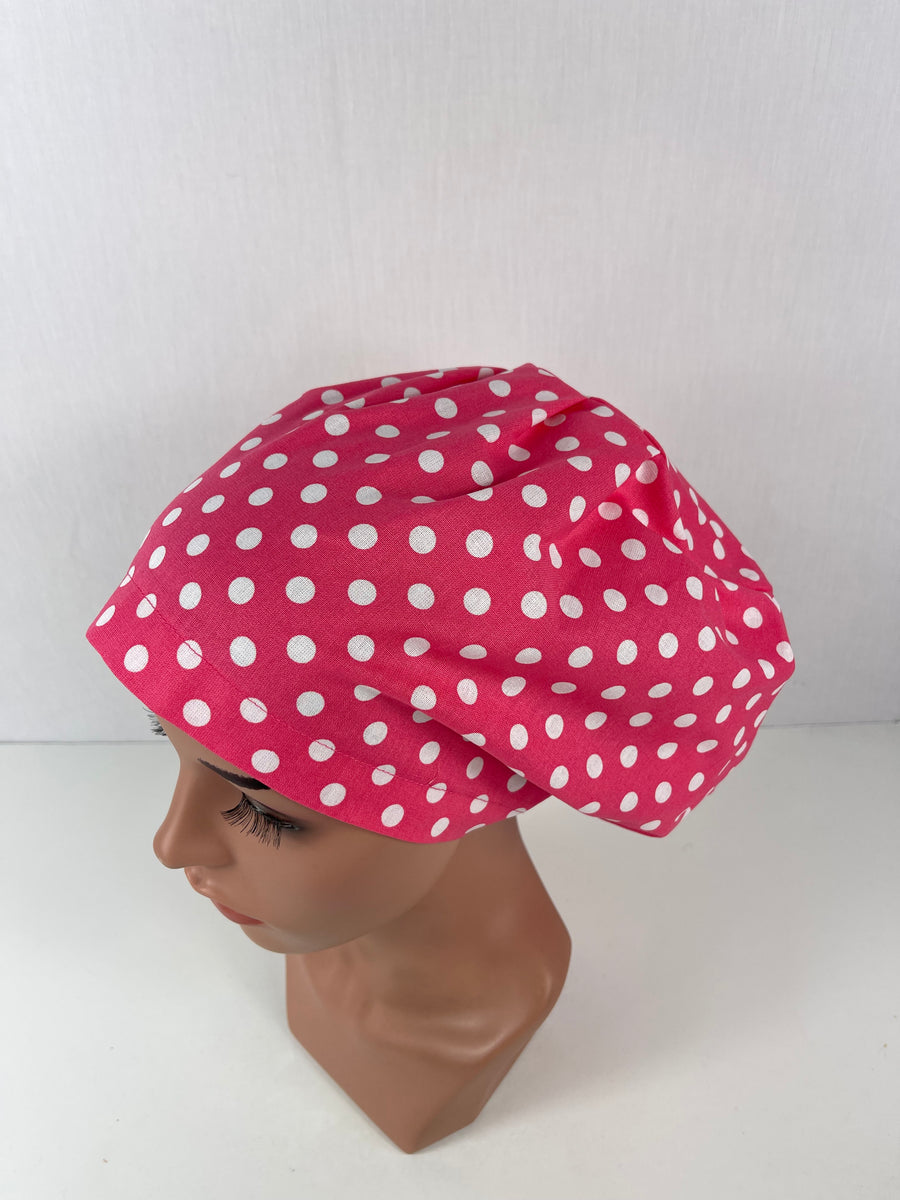 Pink Polka Dot Euro Cap