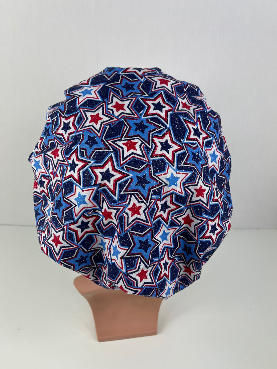 Patriotic Star in a Star Bouffant Scrub