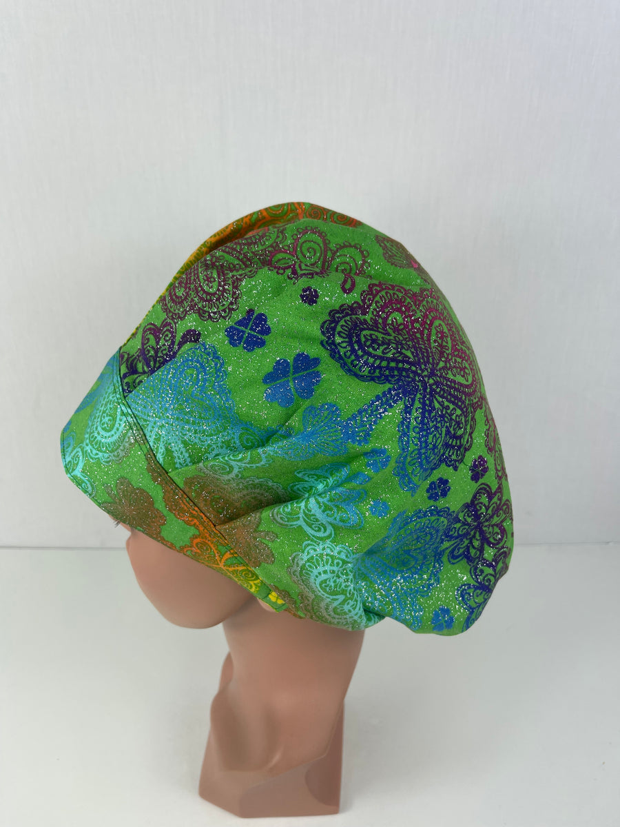 Saint Patrick’s Multicolor Sparkling Bouffant Scrub Hat