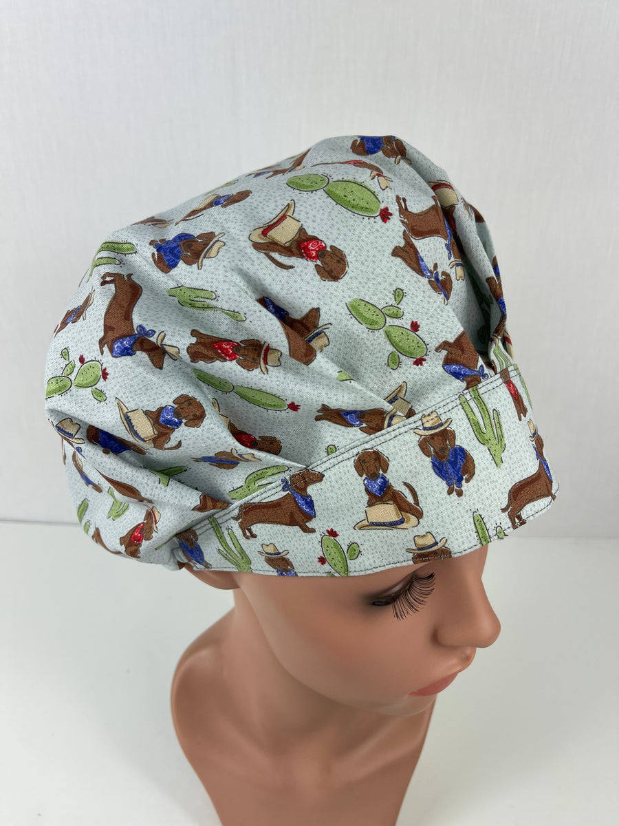 Dachshund Bouffant Scrub Hat