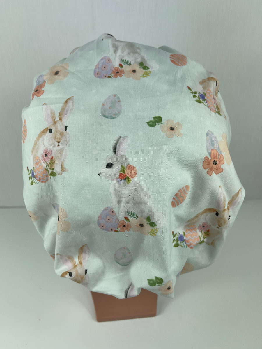 Easter Bunny Bouffant Scrub Hat