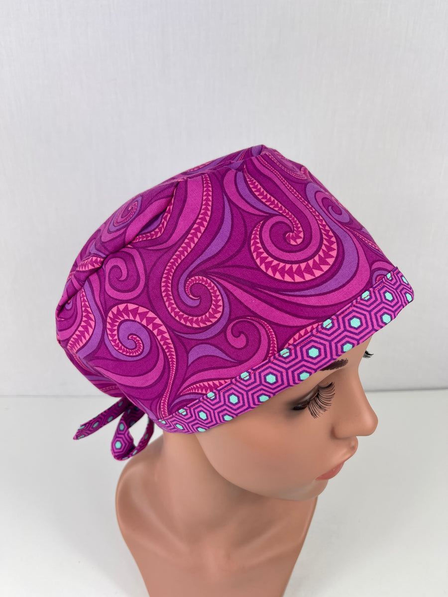 Fuchsia Swirls Pixie Cap