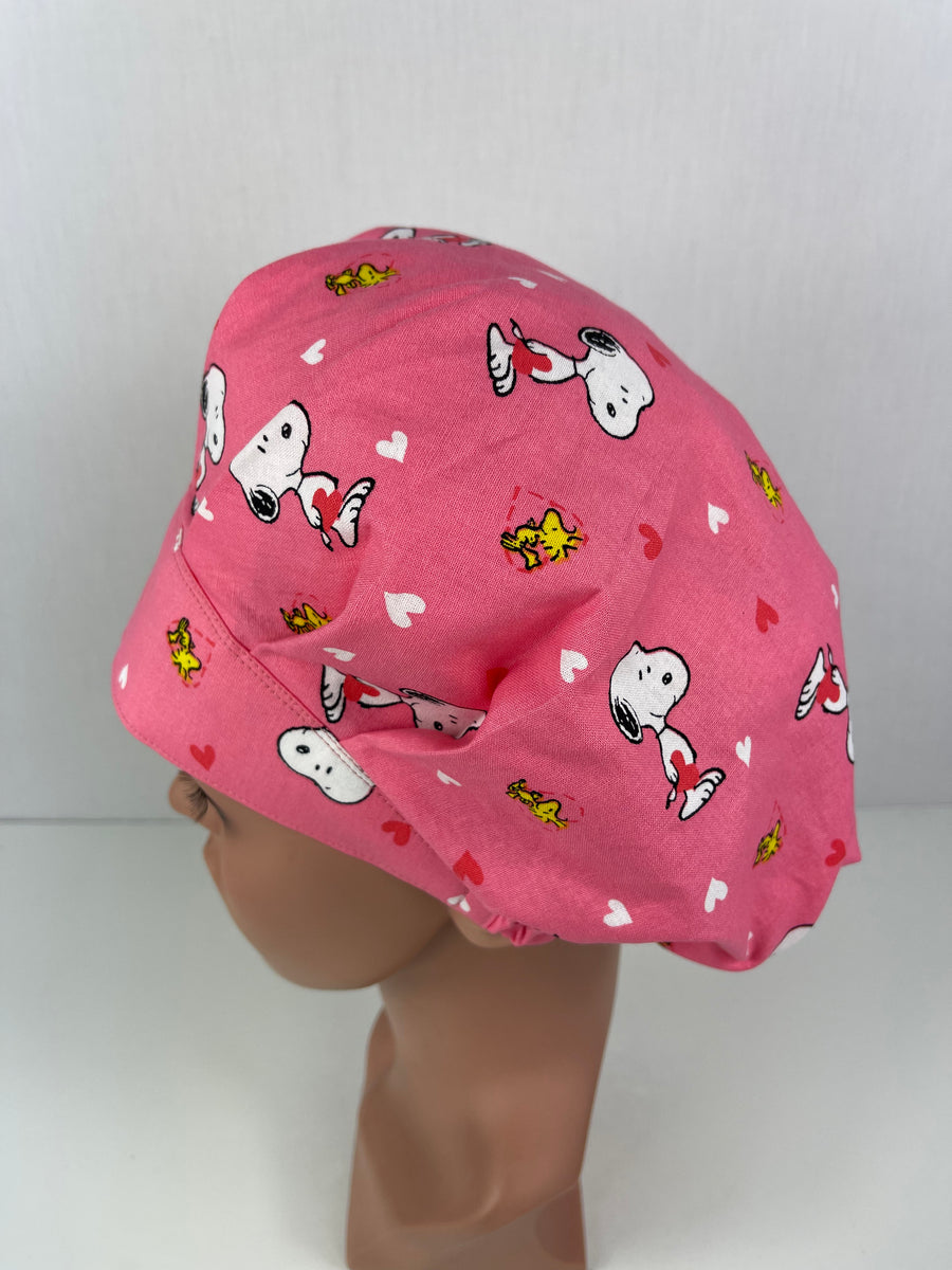 Charlie Brown Valentines Bouffant Scrub Hat