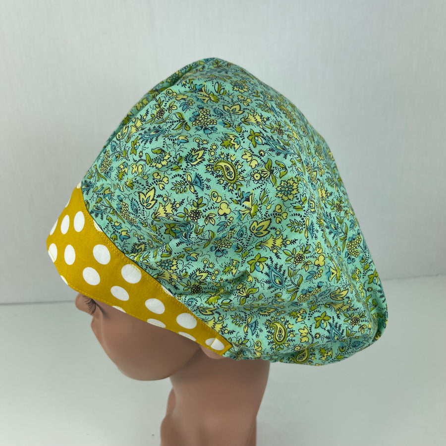 Small Yellow Flowers Bouffant Scrub Hat