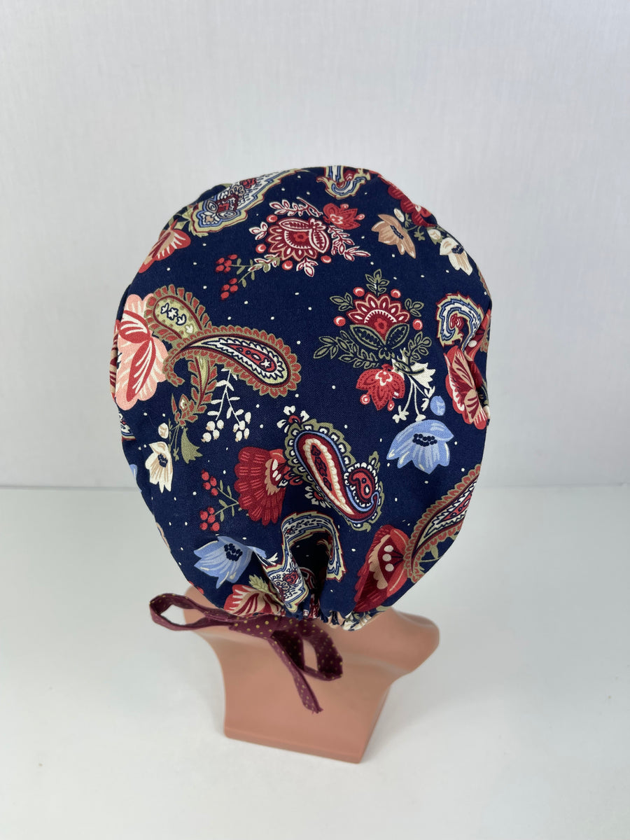 Paisley on Blue Pixie Cap