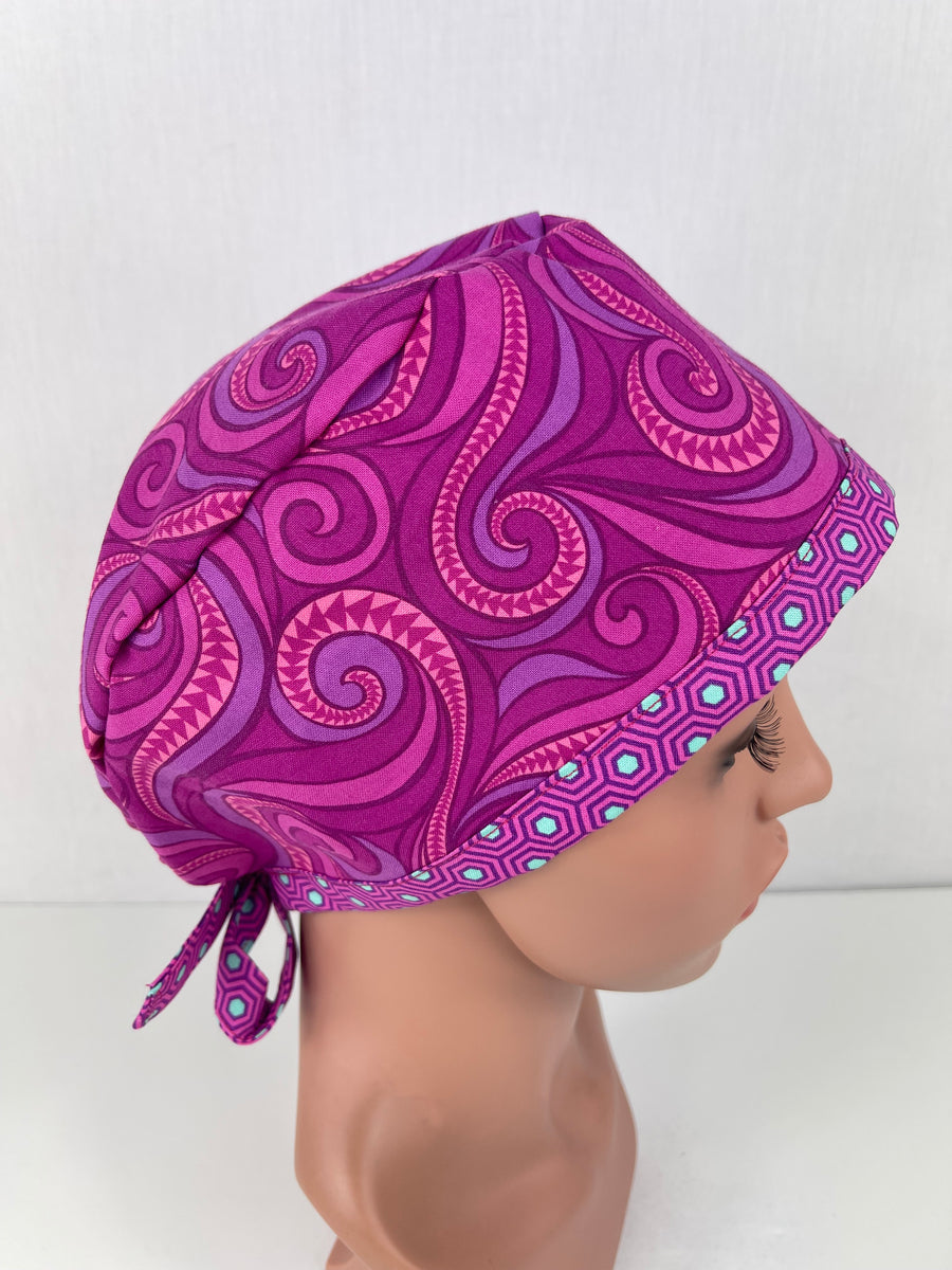 Fuchsia Swirls Pixie Cap