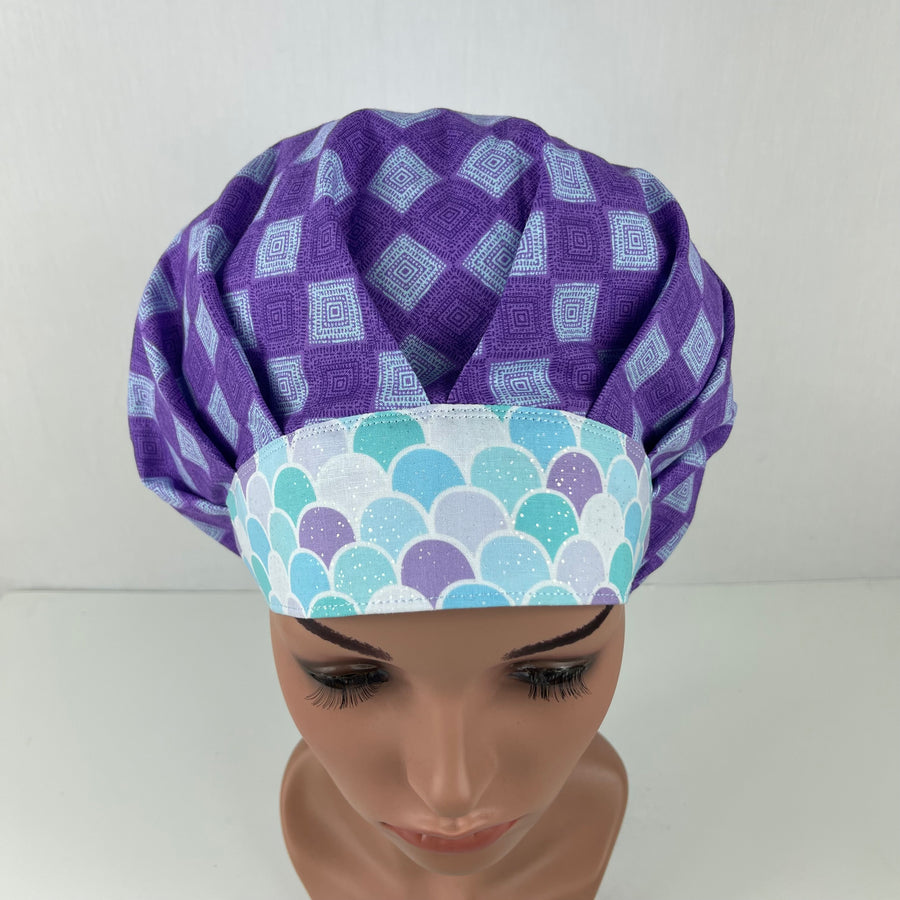Purple Lavender Bouffant Scrub Hat
