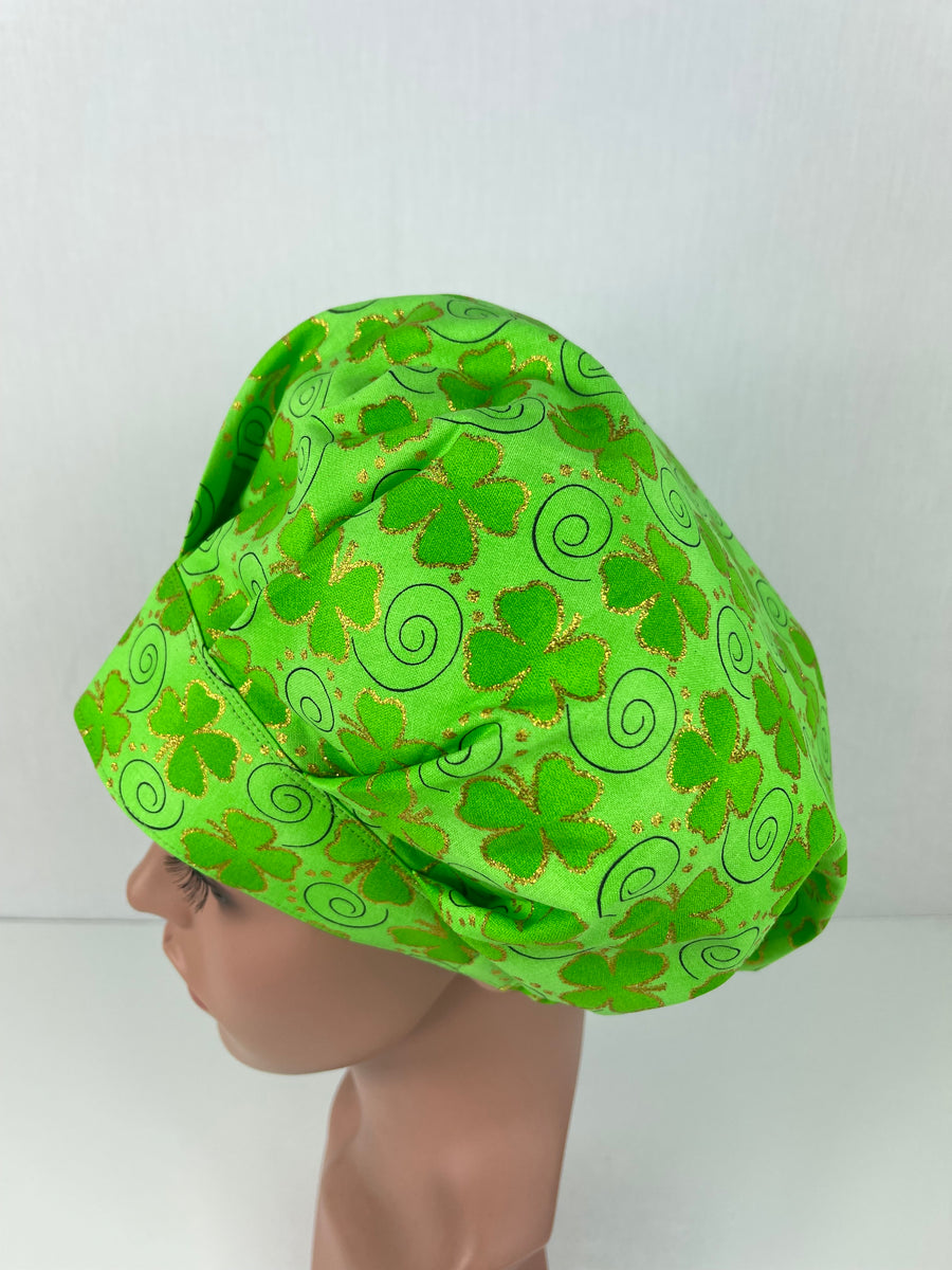 Saint Patrick’s Shamrock Bouffant Scrub Hat