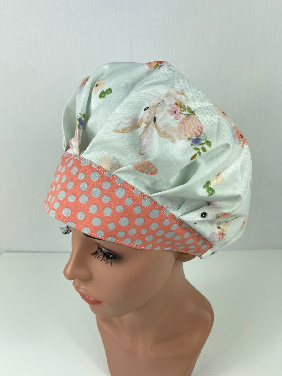 Easter Bunny Bouffant Scrub Hat