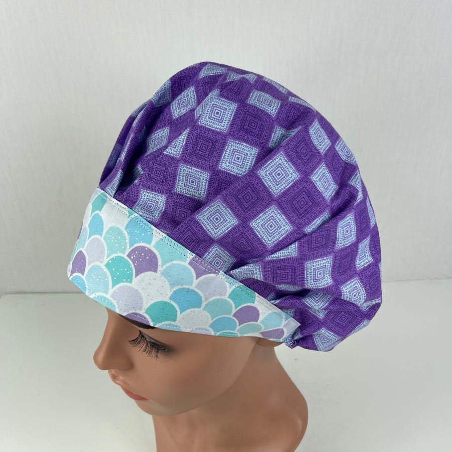 Purple Lavender Bouffant Scrub Hat
