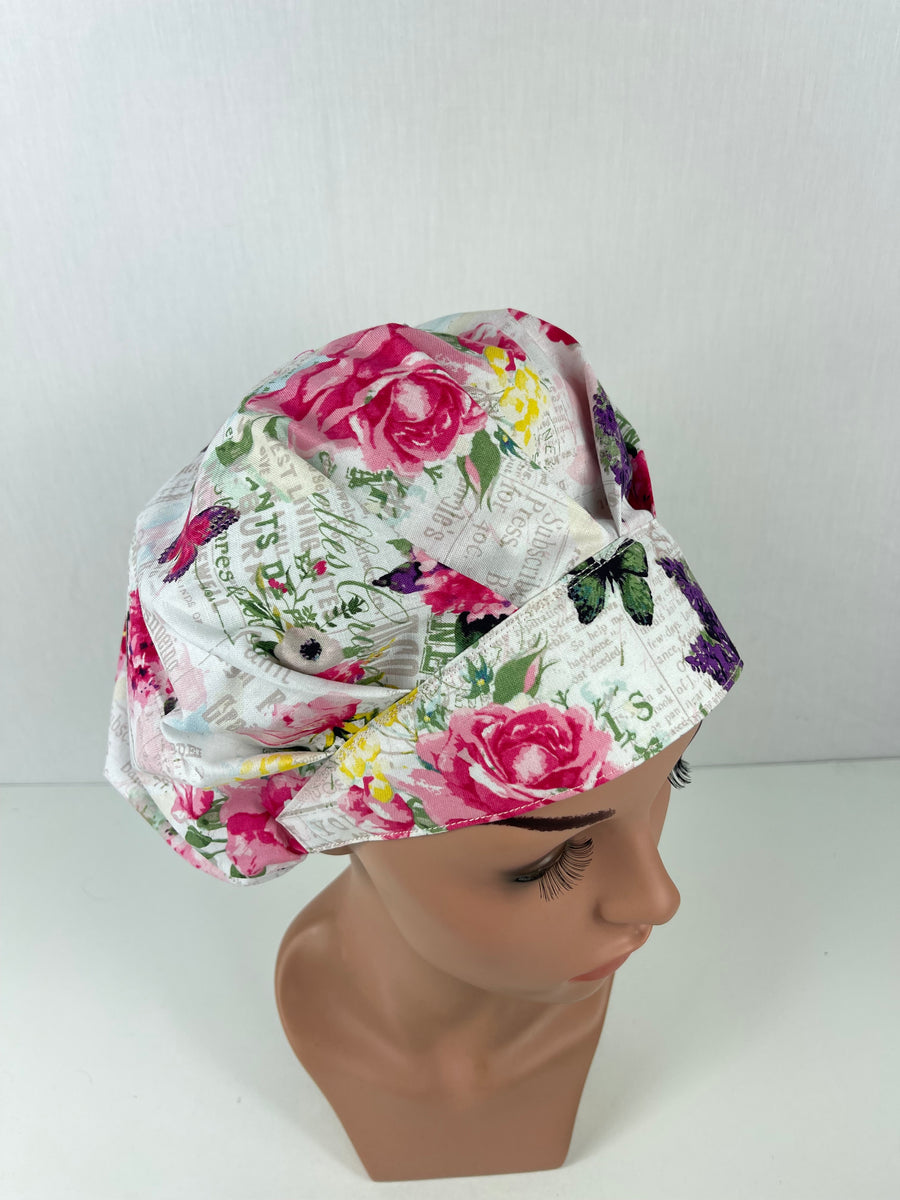 Floral Bouffant Hat