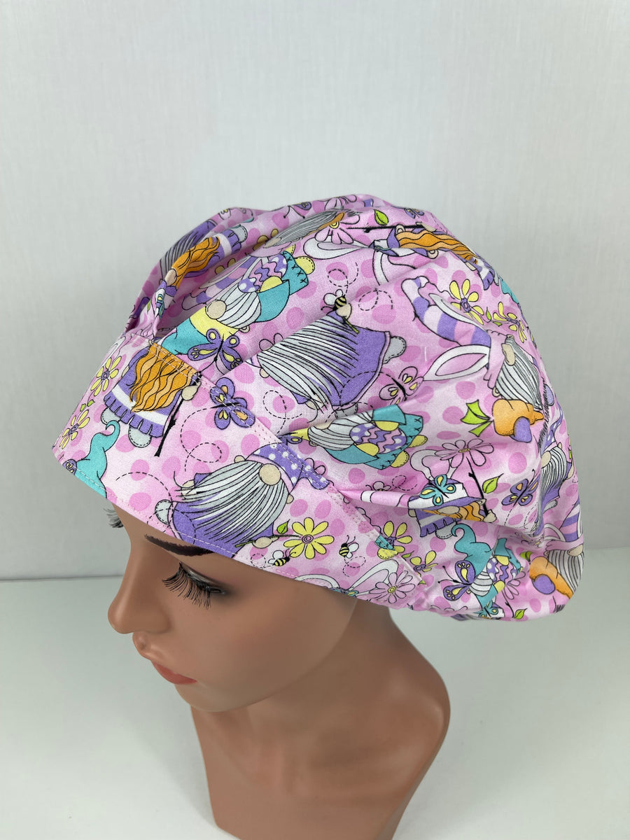 Easter Gnomes Bouffant Scrub Hat