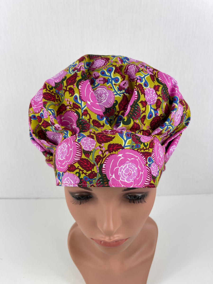 Floral  Bouffant Scrub Hat