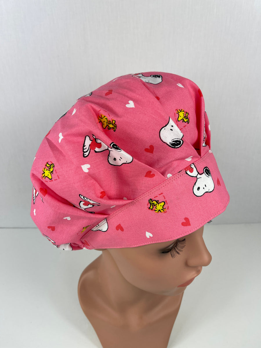 Charlie Brown Valentines Bouffant Scrub Hat
