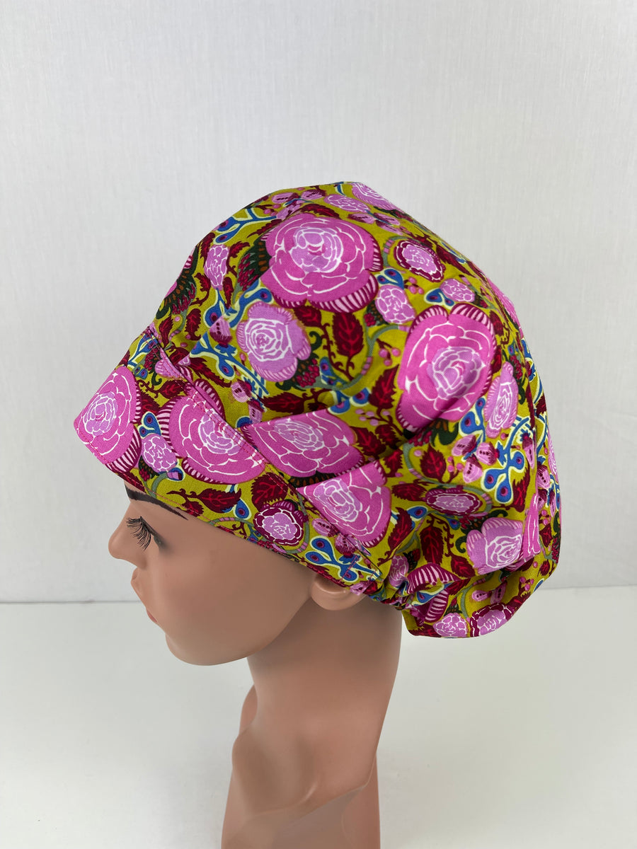 Floral  Bouffant Scrub Hat