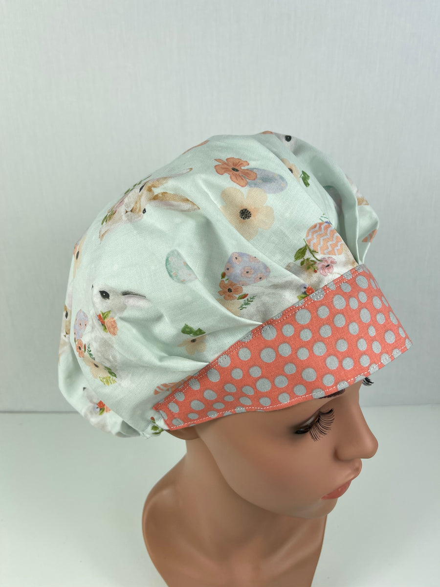 Easter Bunny Bouffant Scrub Hat