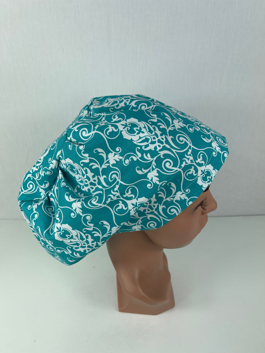 Vines on Teal  Euro Cap