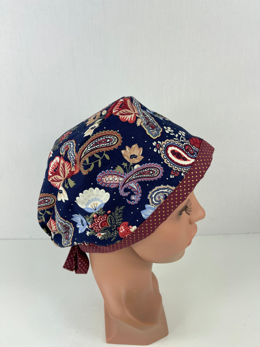 Paisley on Blue Pixie Cap