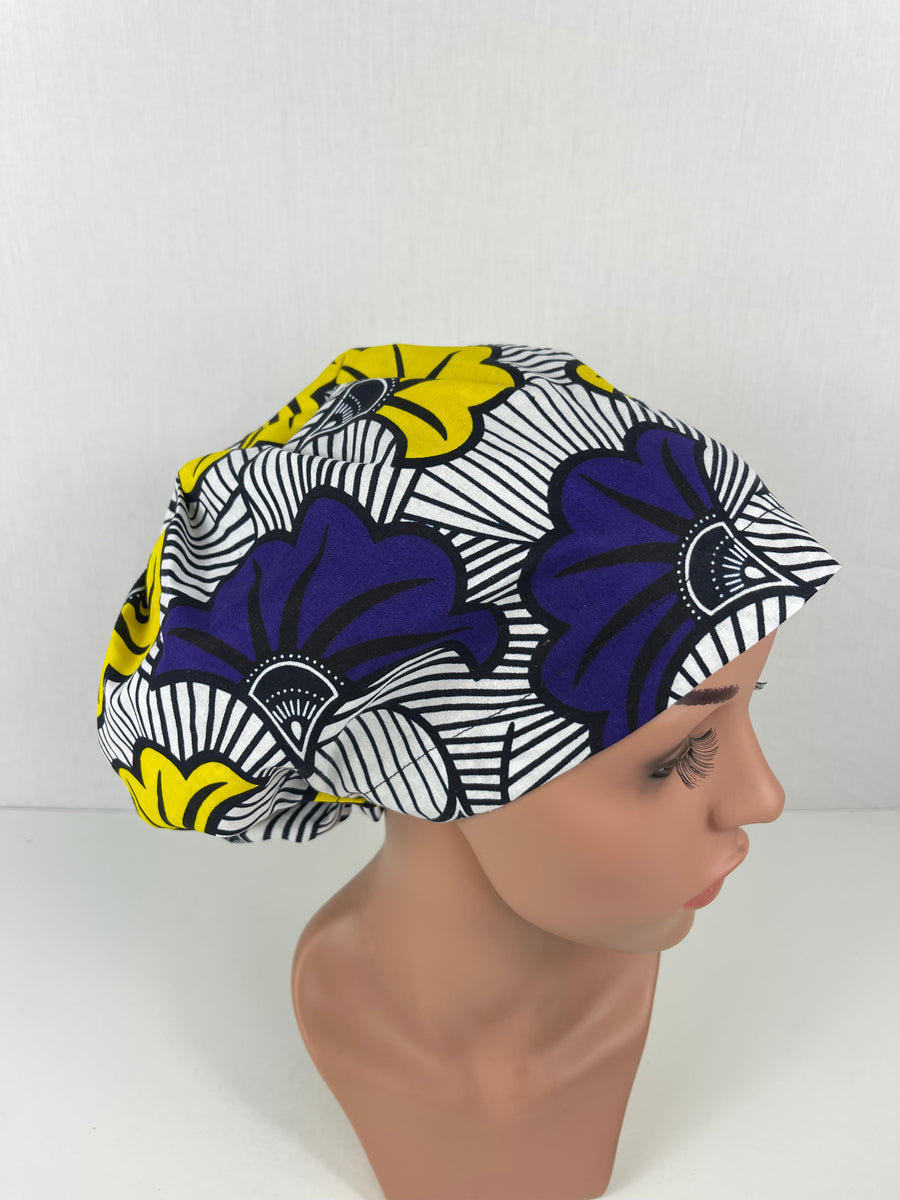 Floral African Print Euro Cap