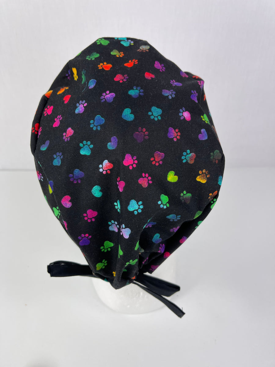 Multicolor Pet Paw Prints Skull Unisex Cap