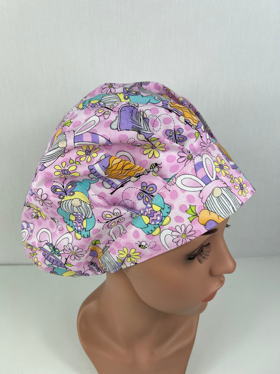 Easter Gnomes Bouffant Scrub Hat