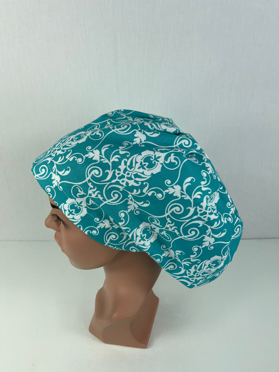 Vines on Teal  Euro Cap