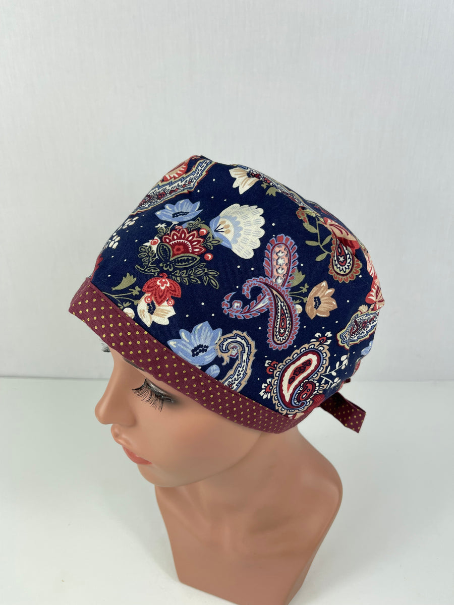 Paisley on Blue Pixie Cap