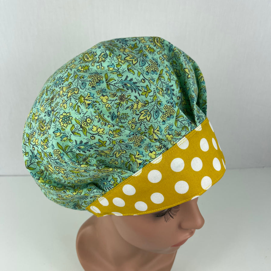 Small Yellow Flowers Bouffant Scrub Hat