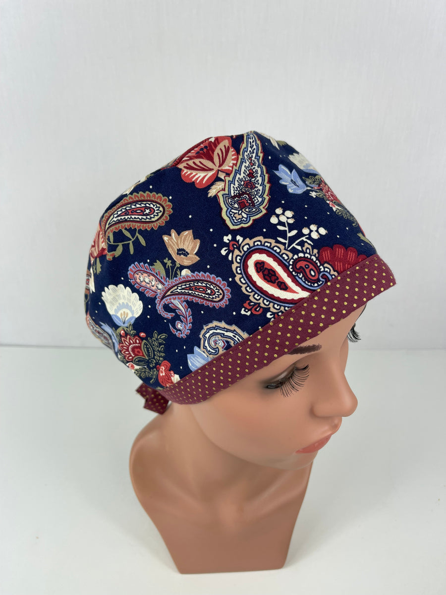 Paisley on Blue Pixie Cap