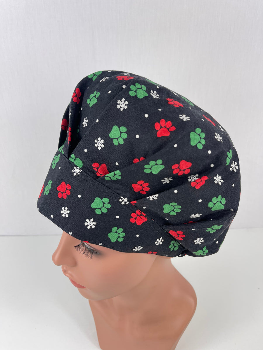 Christmas Paws Bouffant Scrub Hat