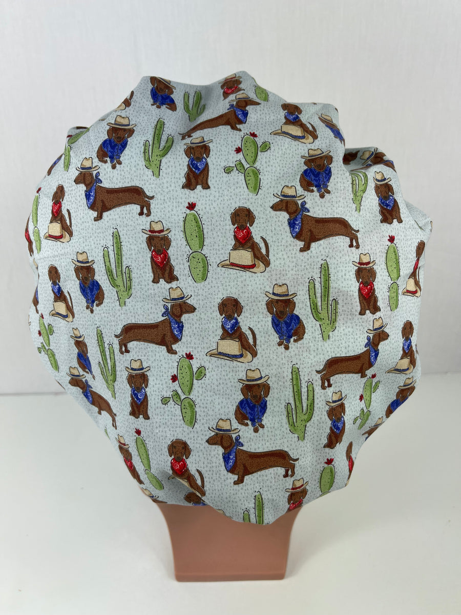 Dachshund Bouffant Scrub Hat