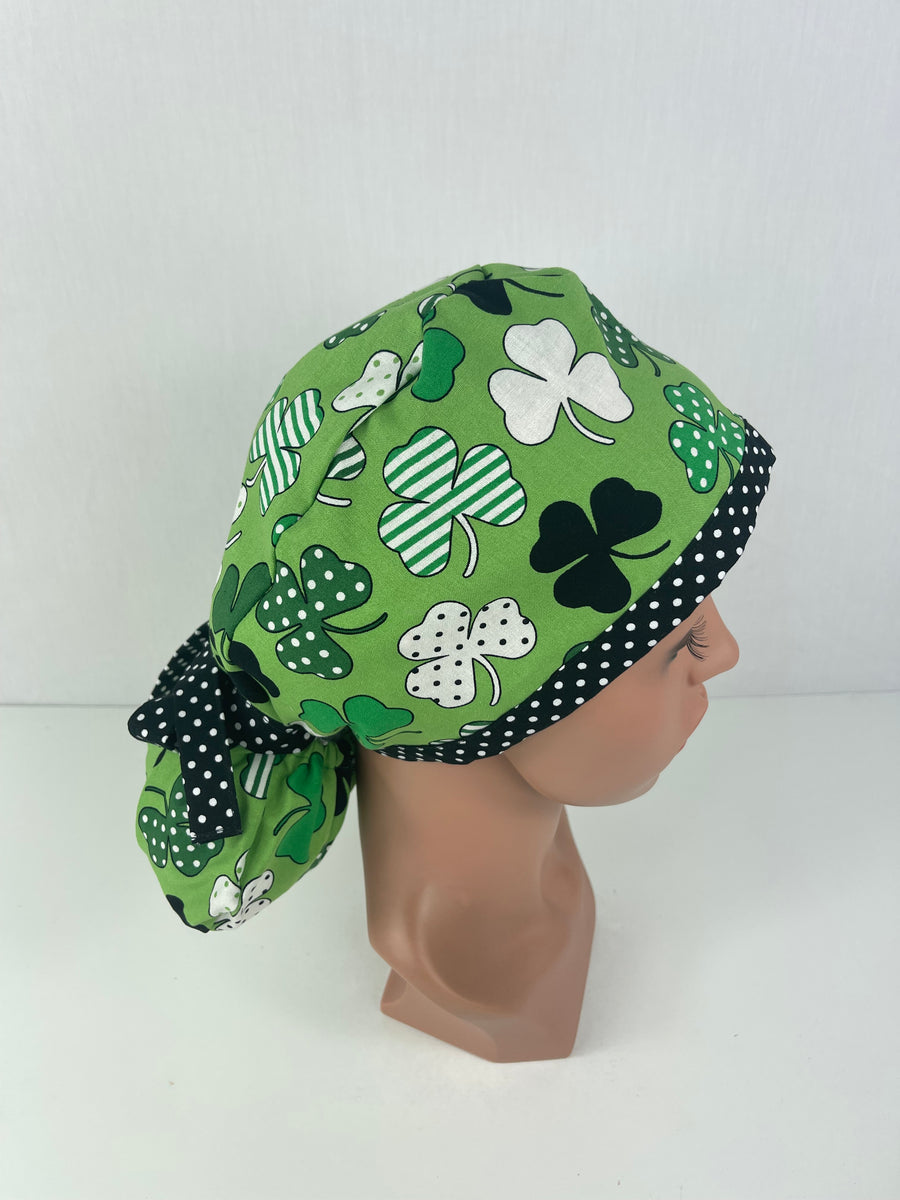 Polka Dot Shamrock Ponytail Hat
