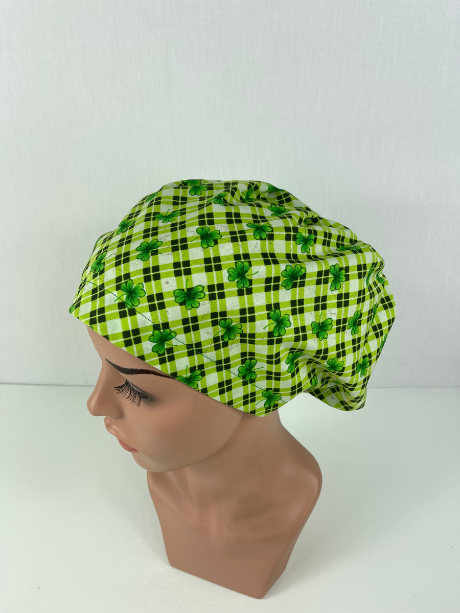 Saint Patrick’s Shemrocks on Plaid Euro Cap