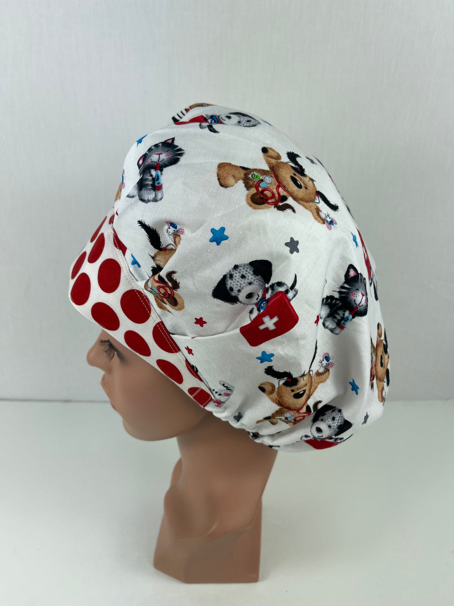 Medical Puppies and Kittens Bouffant Scrub Hat