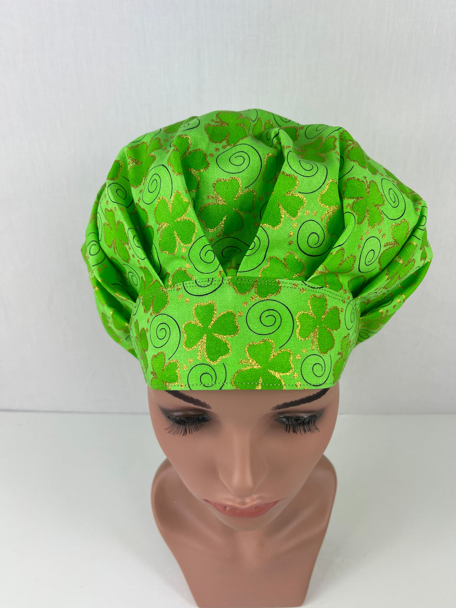 Saint Patrick’s Shamrock Bouffant Scrub Hat