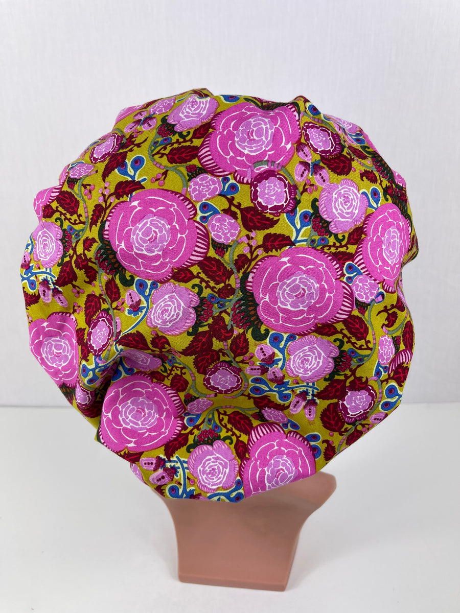 Floral  Bouffant Scrub Hat