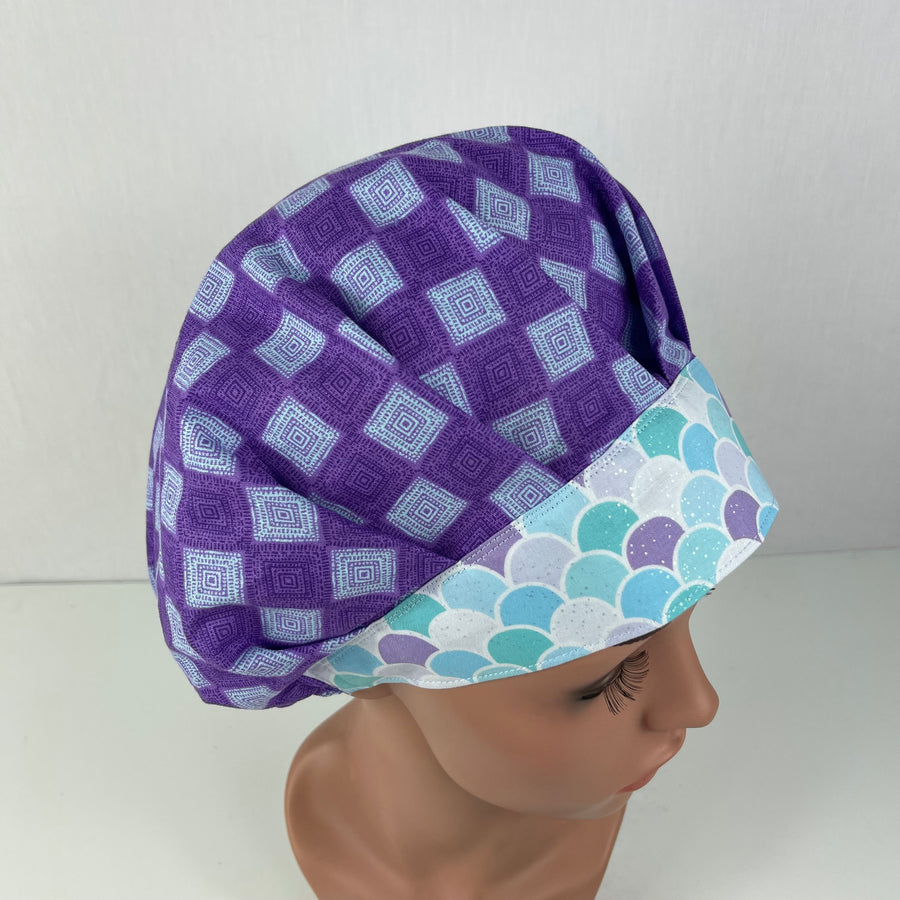 Purple Lavender Bouffant Scrub Hat