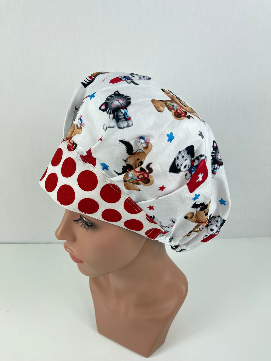 Medical Puppies and Kittens Bouffant Scrub Hat