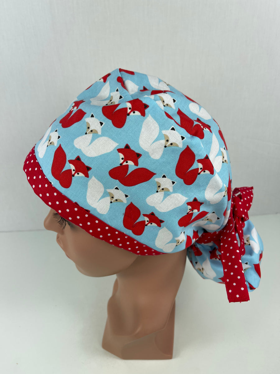 Foxes Christmas Ponytail Hat