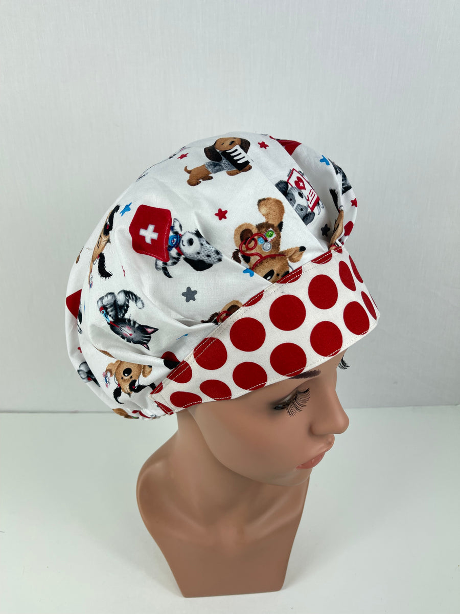 Medical Puppies and Kittens Bouffant Scrub Hat