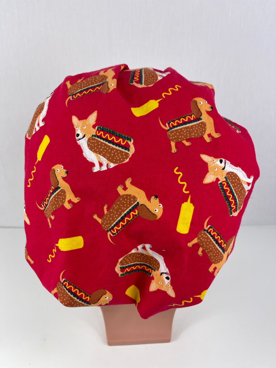 Hot Dogs Bouffant Scrub Hat