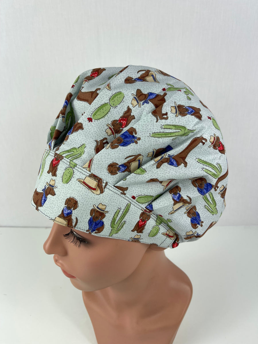 Dachshund Bouffant Scrub Hat