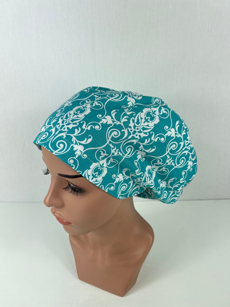 Vines on Teal  Euro Cap