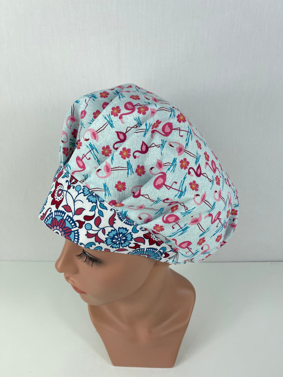 Pink Flamingo Bouffant Scrub Hat