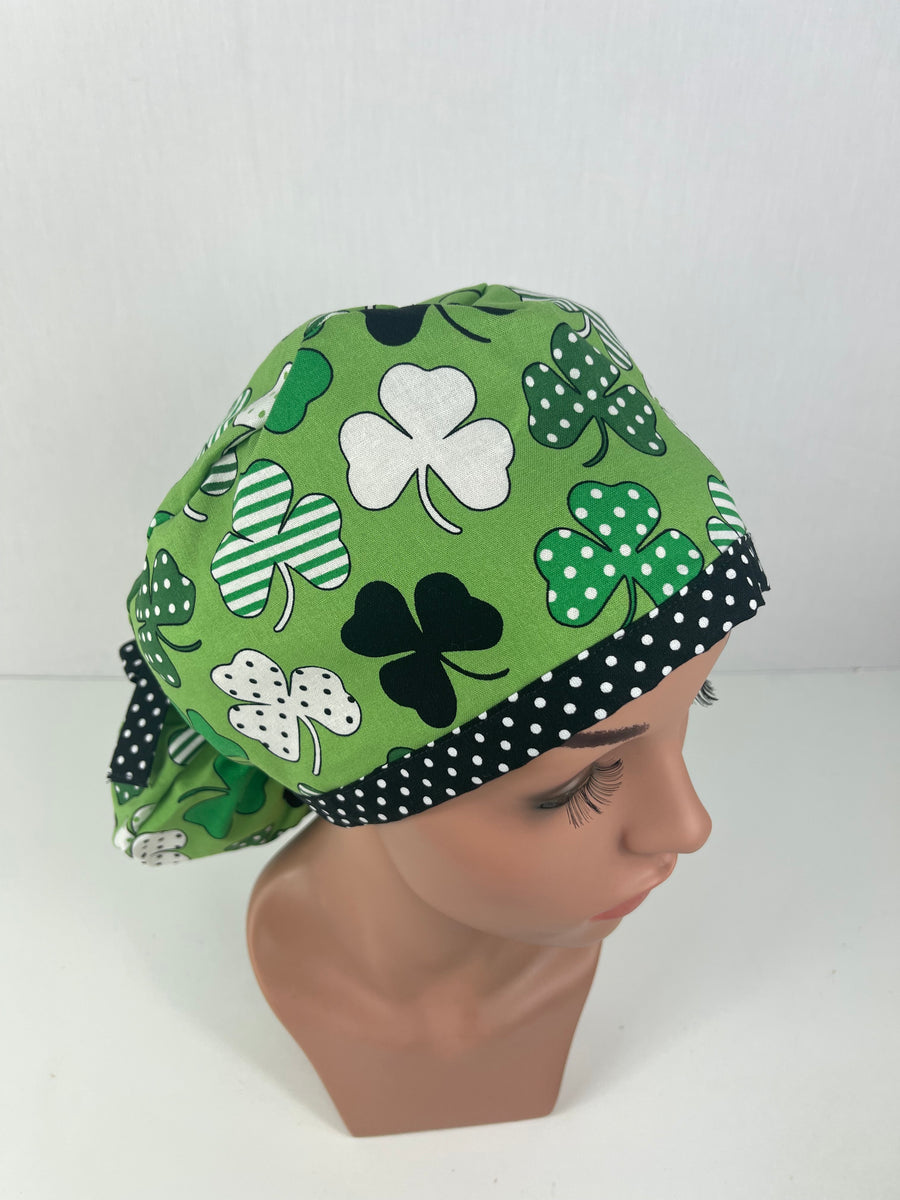 Polka Dot Shamrock Ponytail Hat