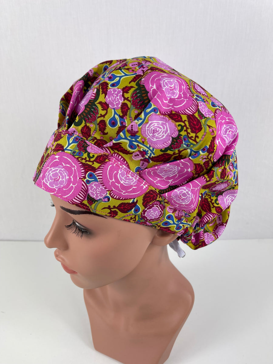 Floral  Bouffant Scrub Hat