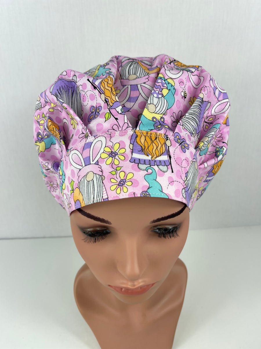 Easter Gnomes Bouffant Scrub Hat